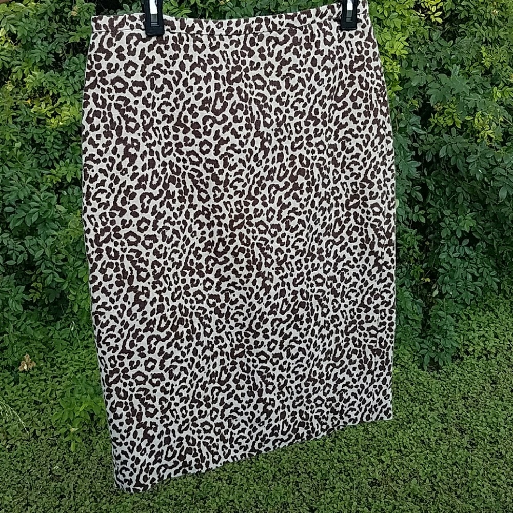 J Crew Animal Print No 2 Pencil Skirt